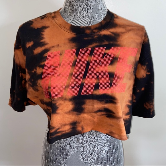 Nike Tops - Custom NIKE reverse tie dye cropped top